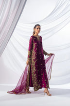 02 – Maroon Embroidered Formal Dress for Women