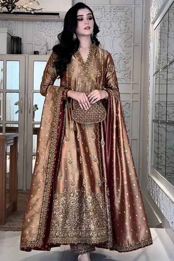 ASWAD bronze gold formal suit | SalmaQadir
