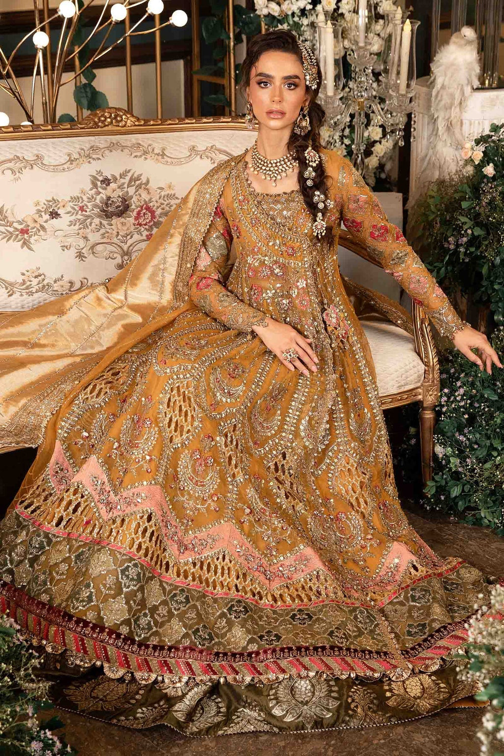 BD-2907 mustard embroidered suit | Salmaqadir