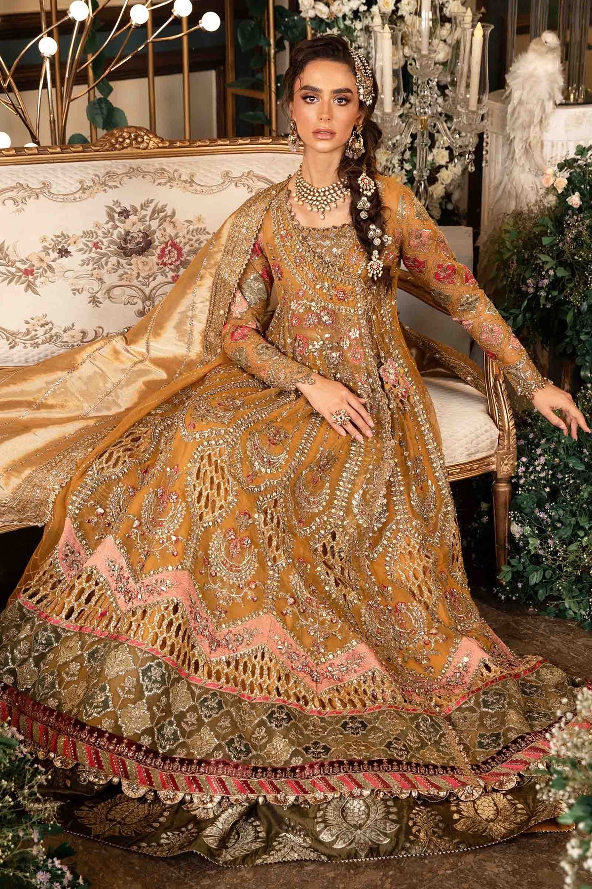 BD-2907 mustard embroidered suit | Salmaqadir