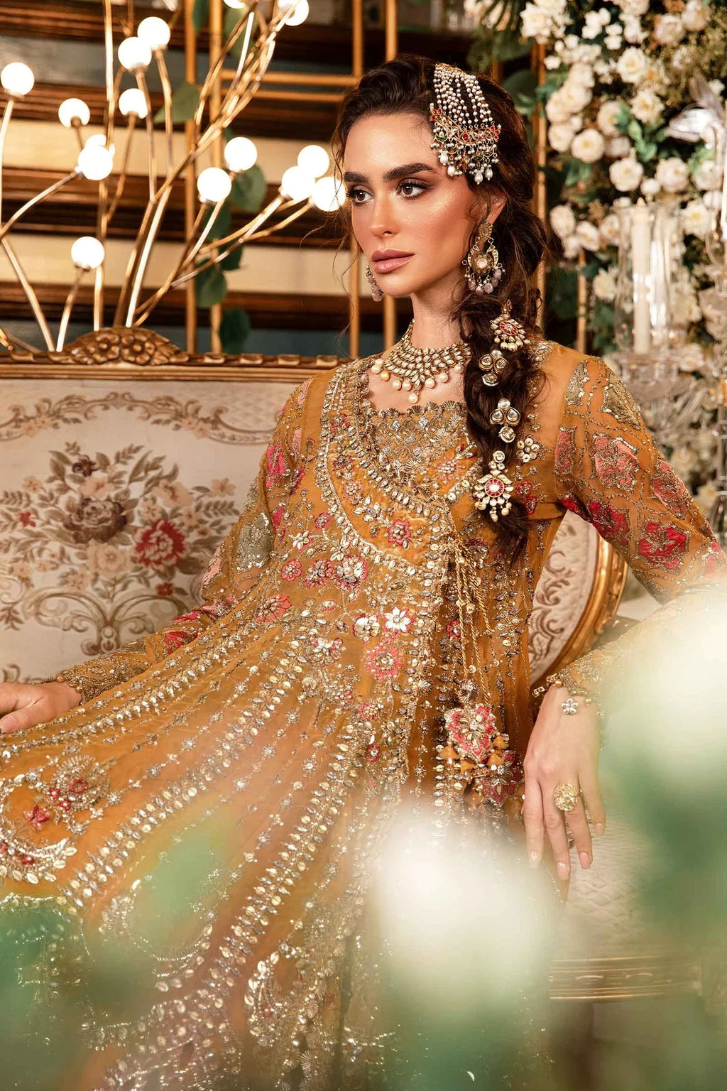 BD-2907 mustard embroidered suit | Salmaqadir