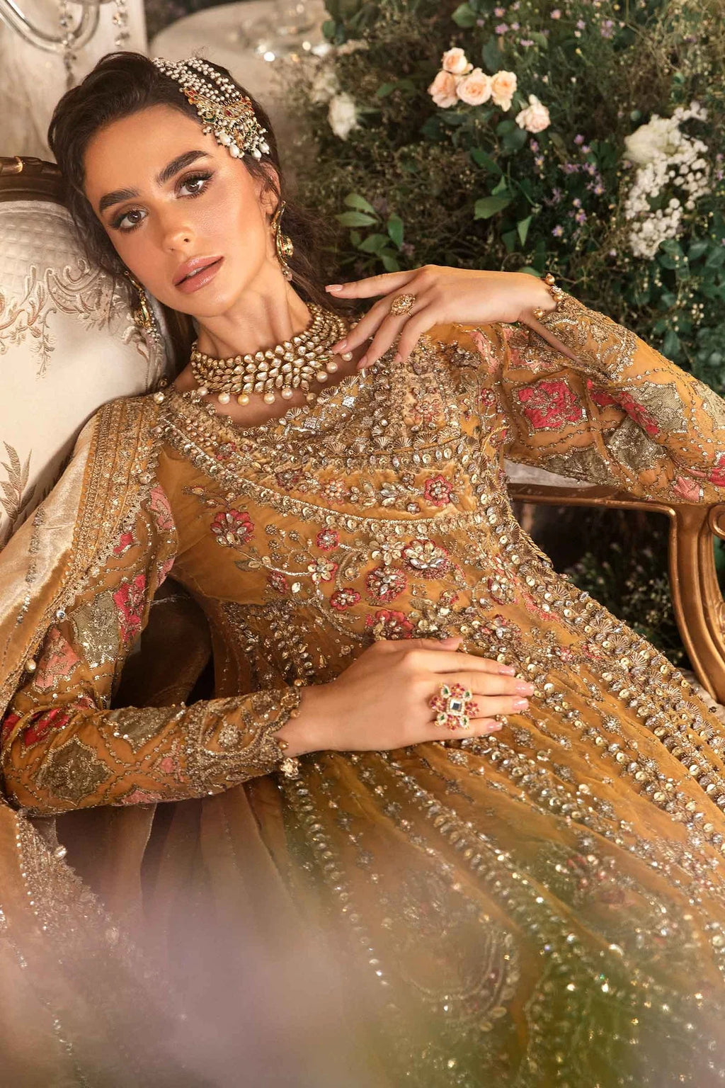 BD-2907 mustard embroidered suit | Salmaqadir