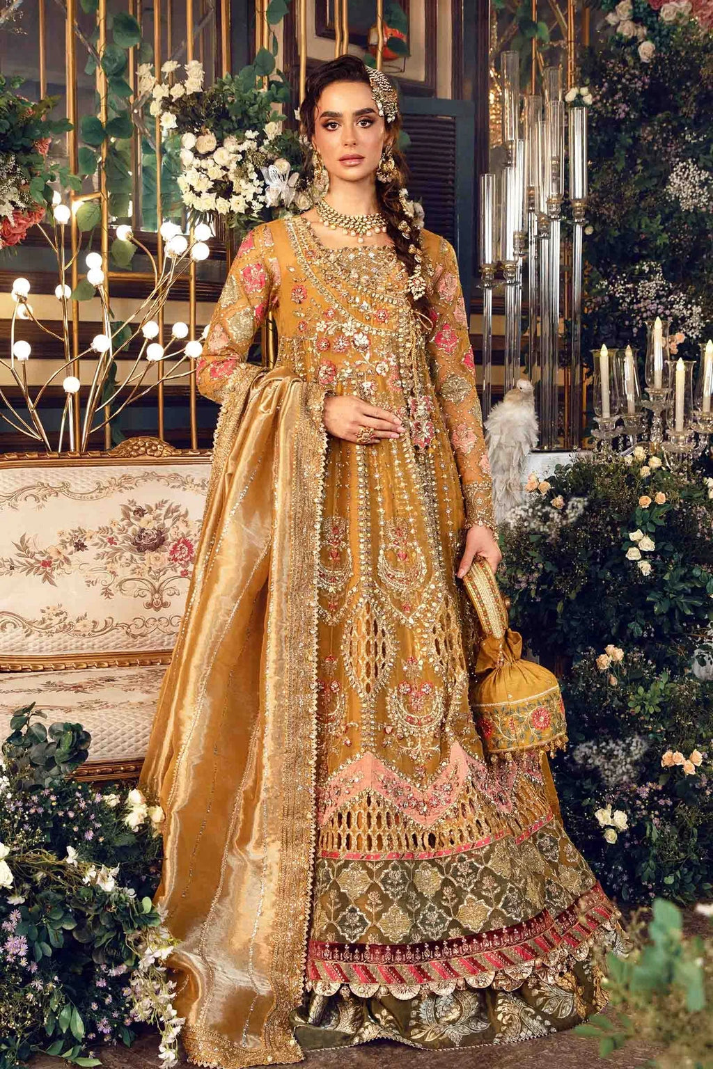 BD-2907 mustard embroidered suit | Salmaqadir