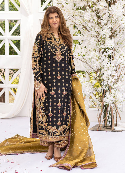Bita Black embroidered suit | SalmaQadir