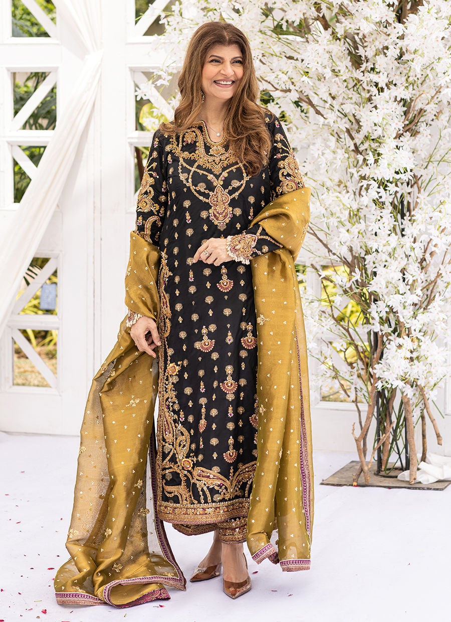 Bita Black embroidered suit | SalmaQadir