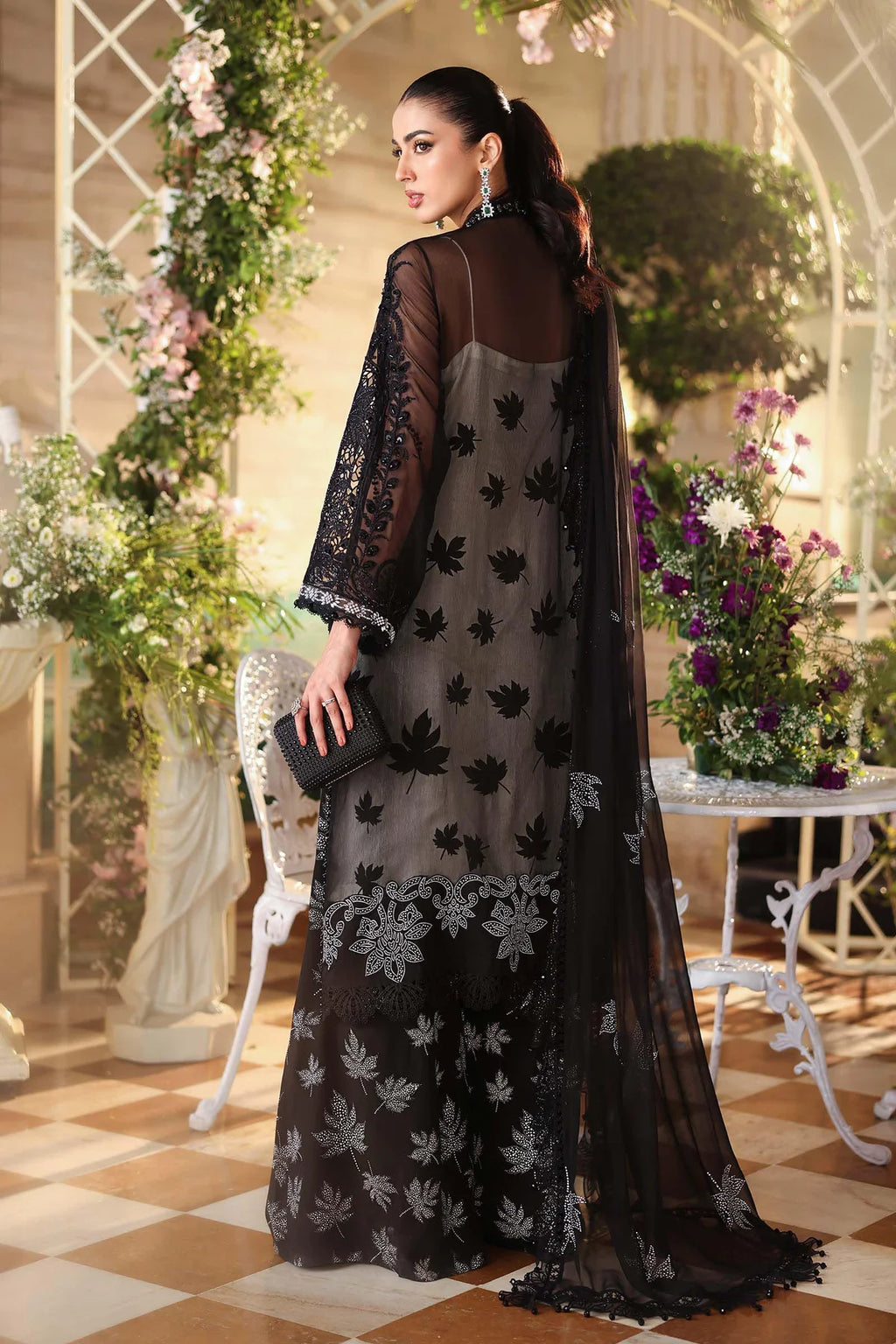 MARIA B Embroidered Chiffon