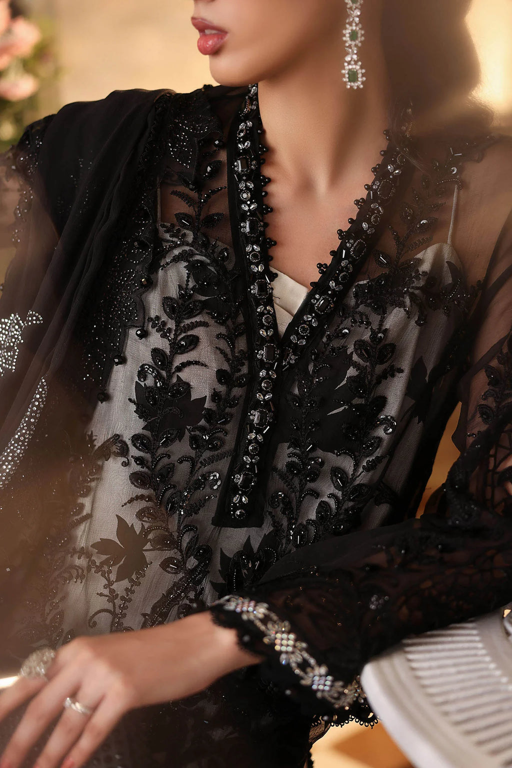 MARIA B Embroidered Chiffon