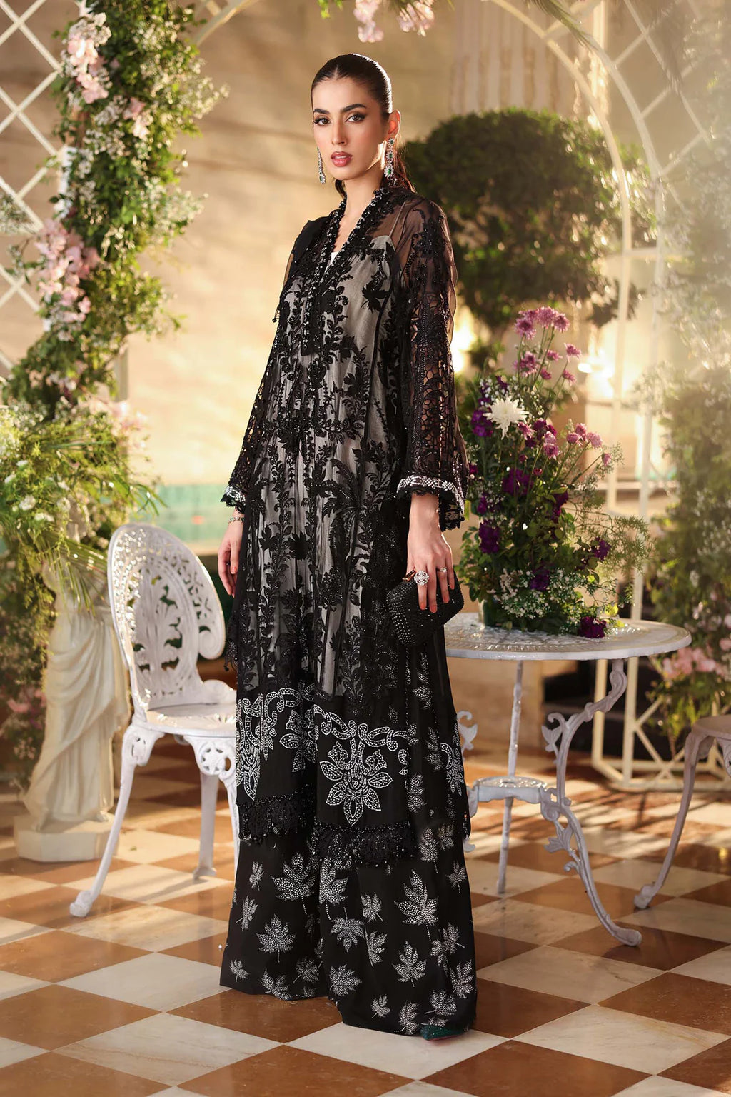 MARIA B Embroidered Chiffon