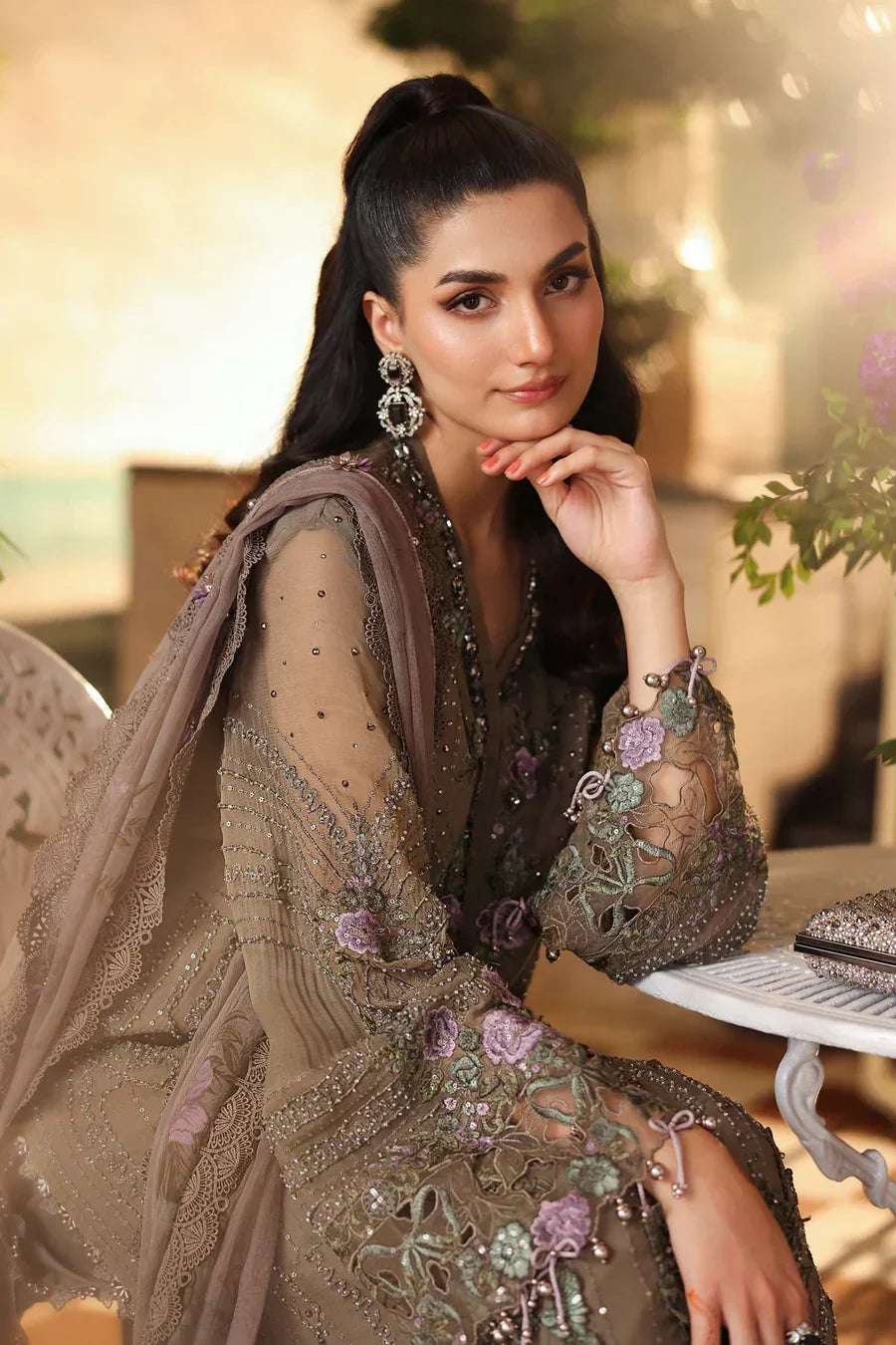 MARIA B Embroidered Chiffon