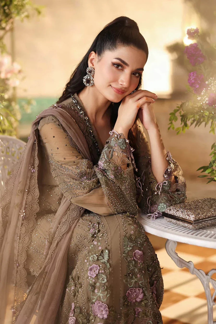 MARIA B Embroidered Chiffon