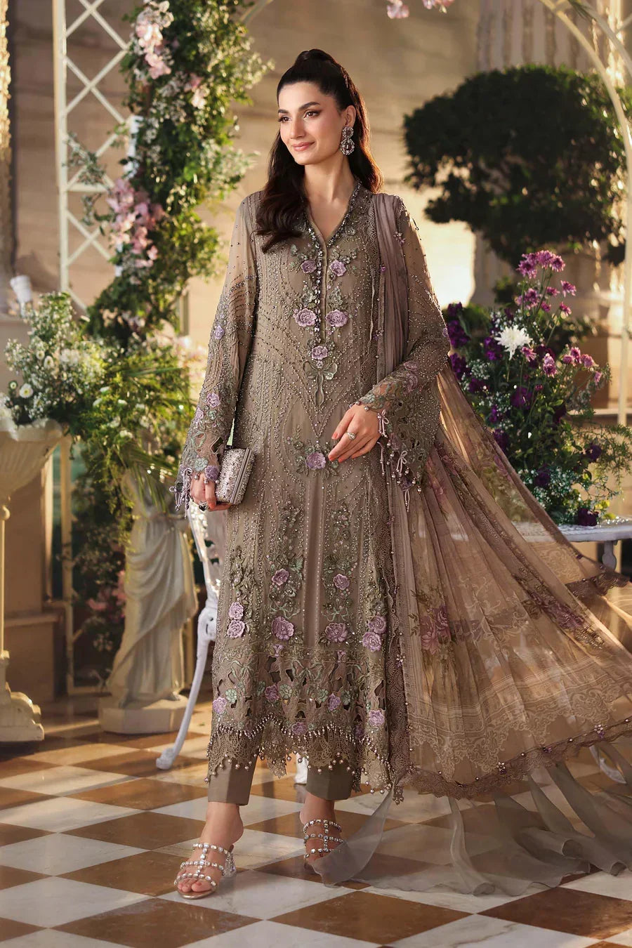 MARIA B Embroidered Chiffon
