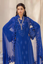 MARIA B Chiffon | MPC-25-103 – Royal Blue Embroidered Suit