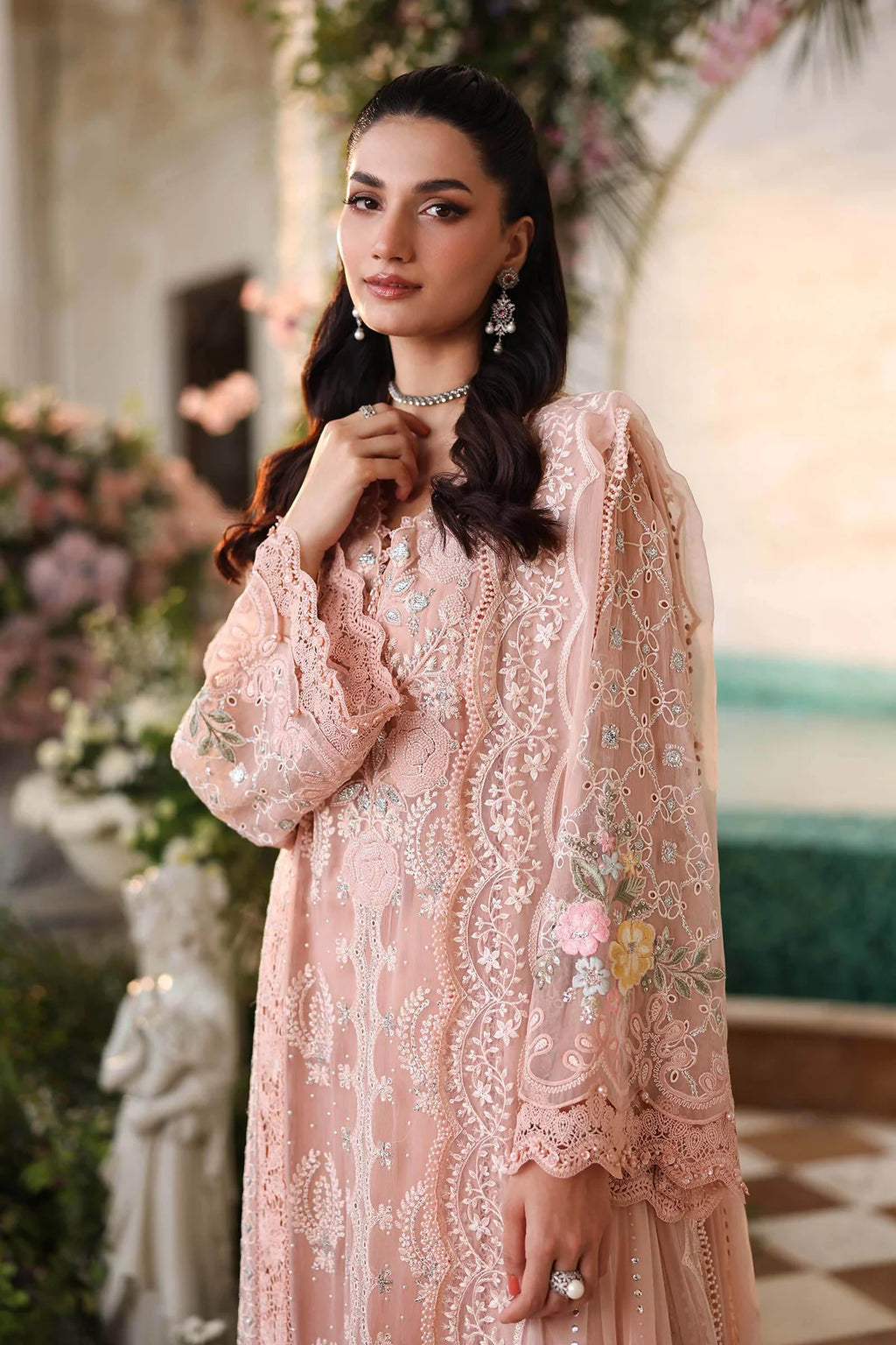 MARIA B Embroidered Chiffon