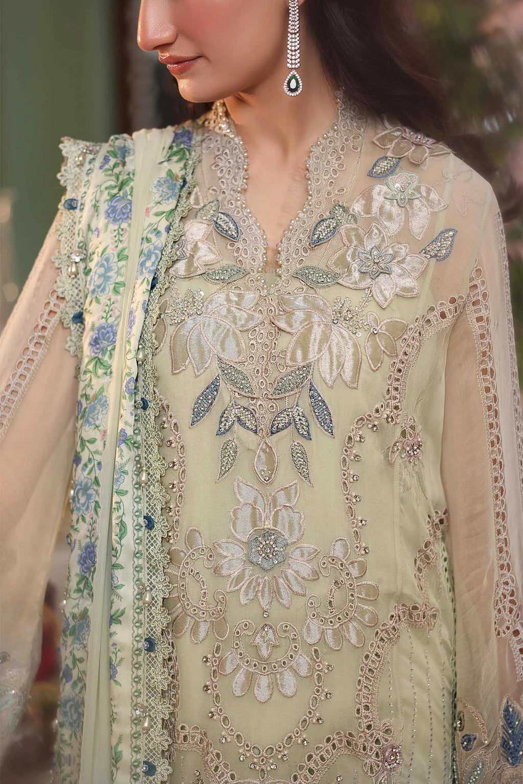 MARIA B Embroidered Chiffon