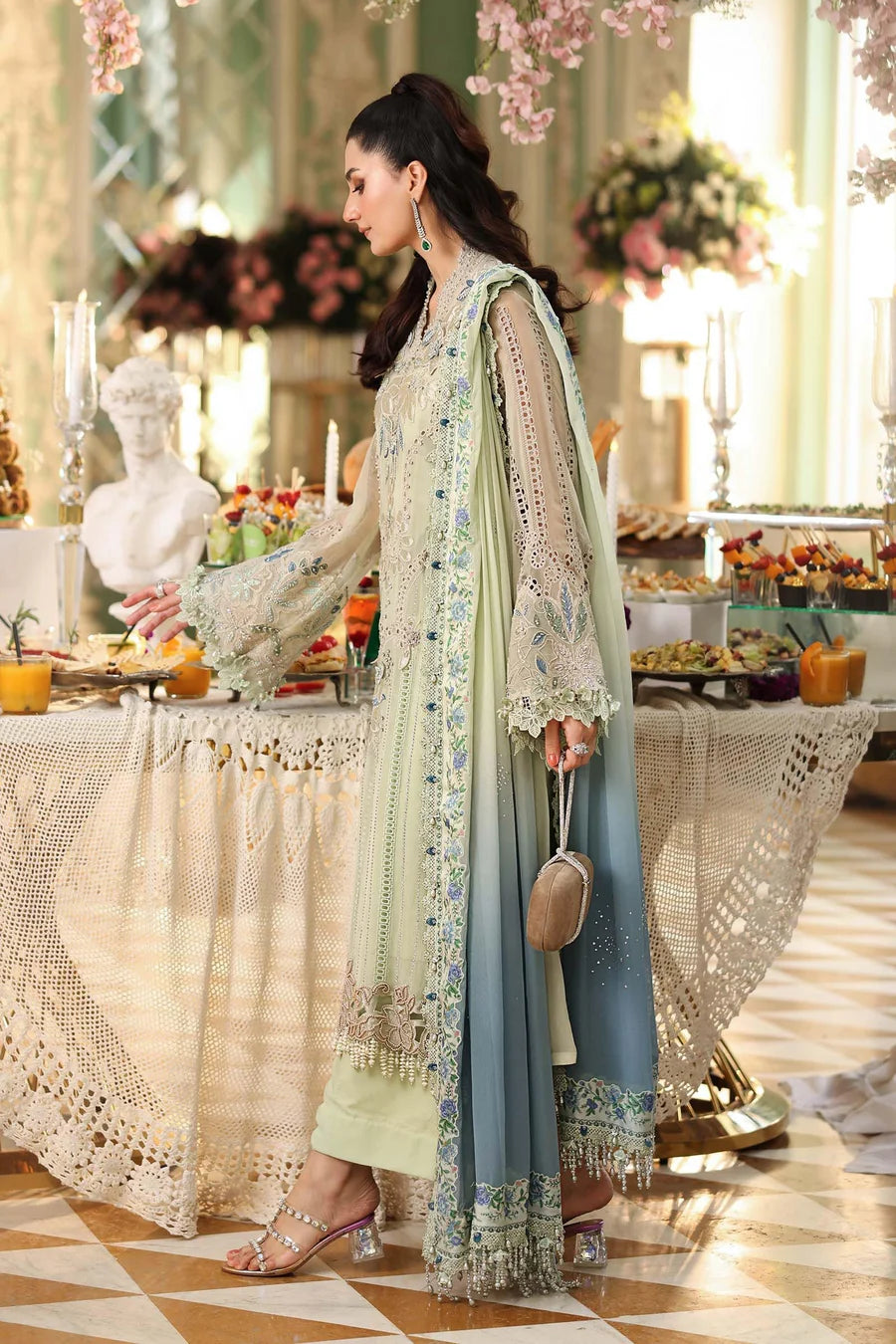 MARIA B Embroidered Chiffon