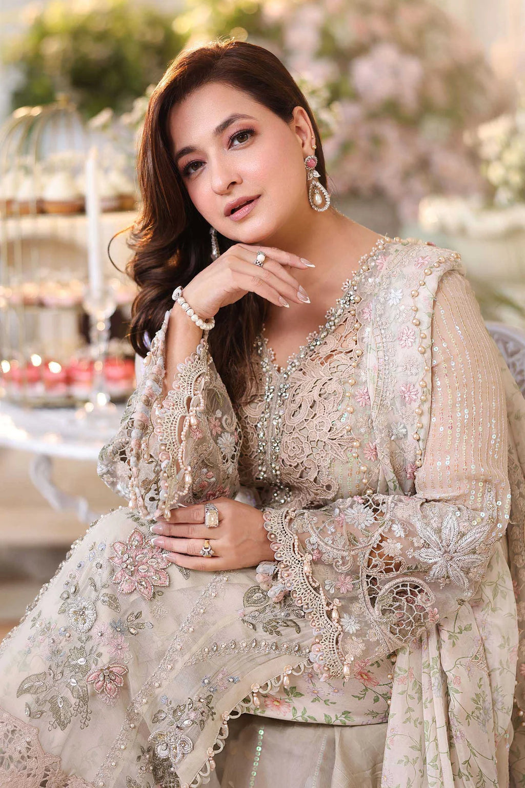 MARIA B Embroidered Chiffon