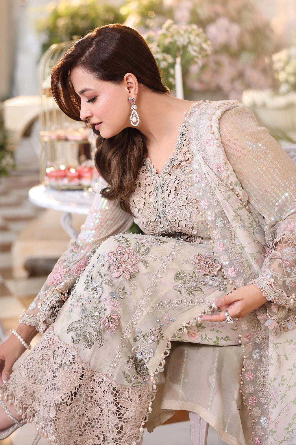 MARIA B Embroidered Chiffon