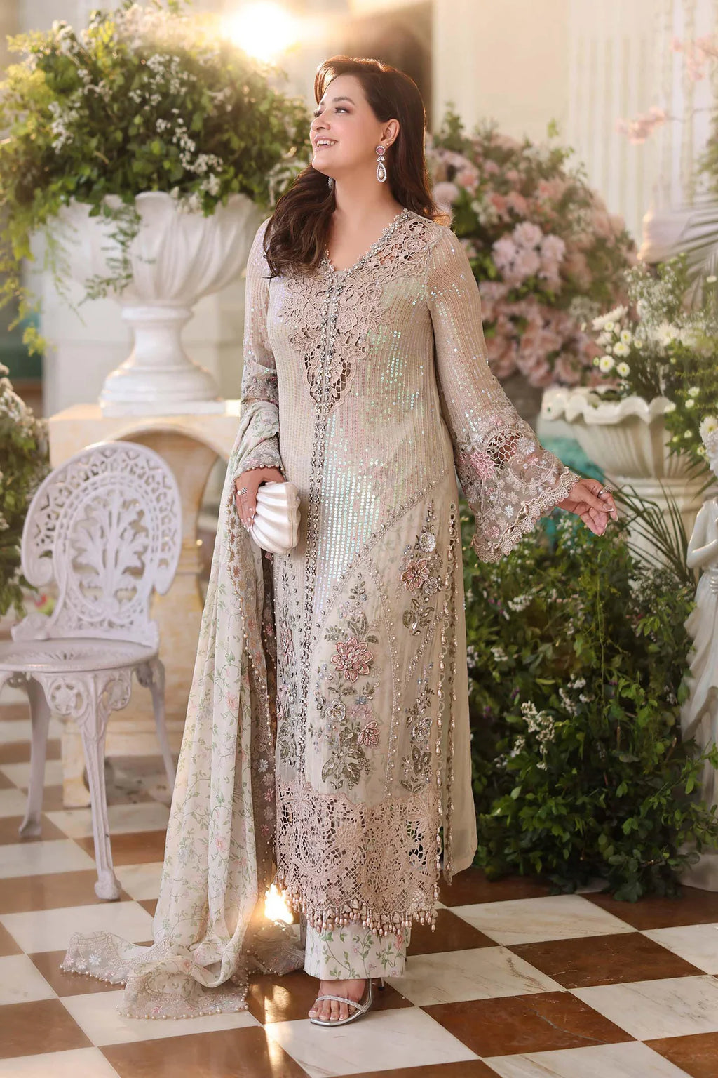 MARIA B Embroidered Chiffon