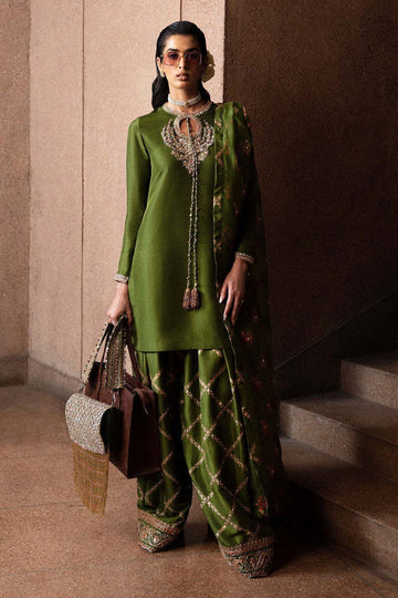 Green-Merlot – Luxury Pakistani Embroidered Suit for Women