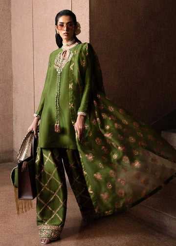 Green-Merlot – Luxury Pakistani Embroidered Suit for Women
