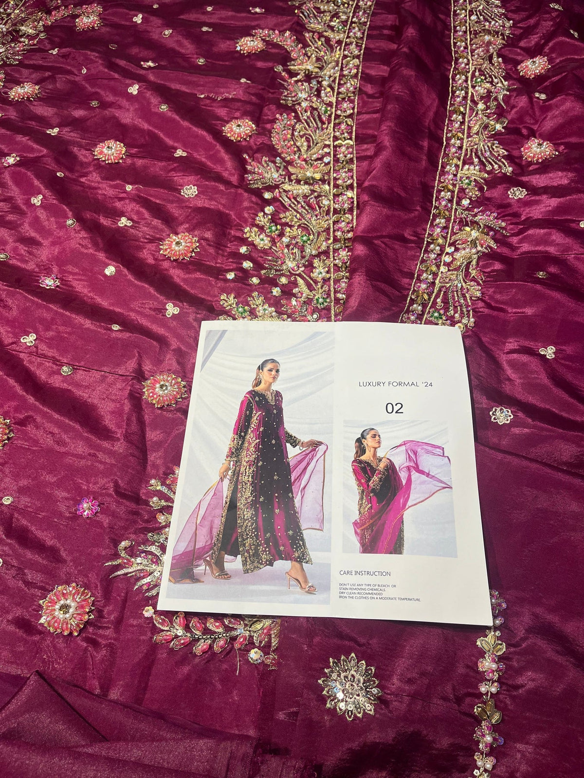 02 – Maroon Embroidered Formal Dress for Women