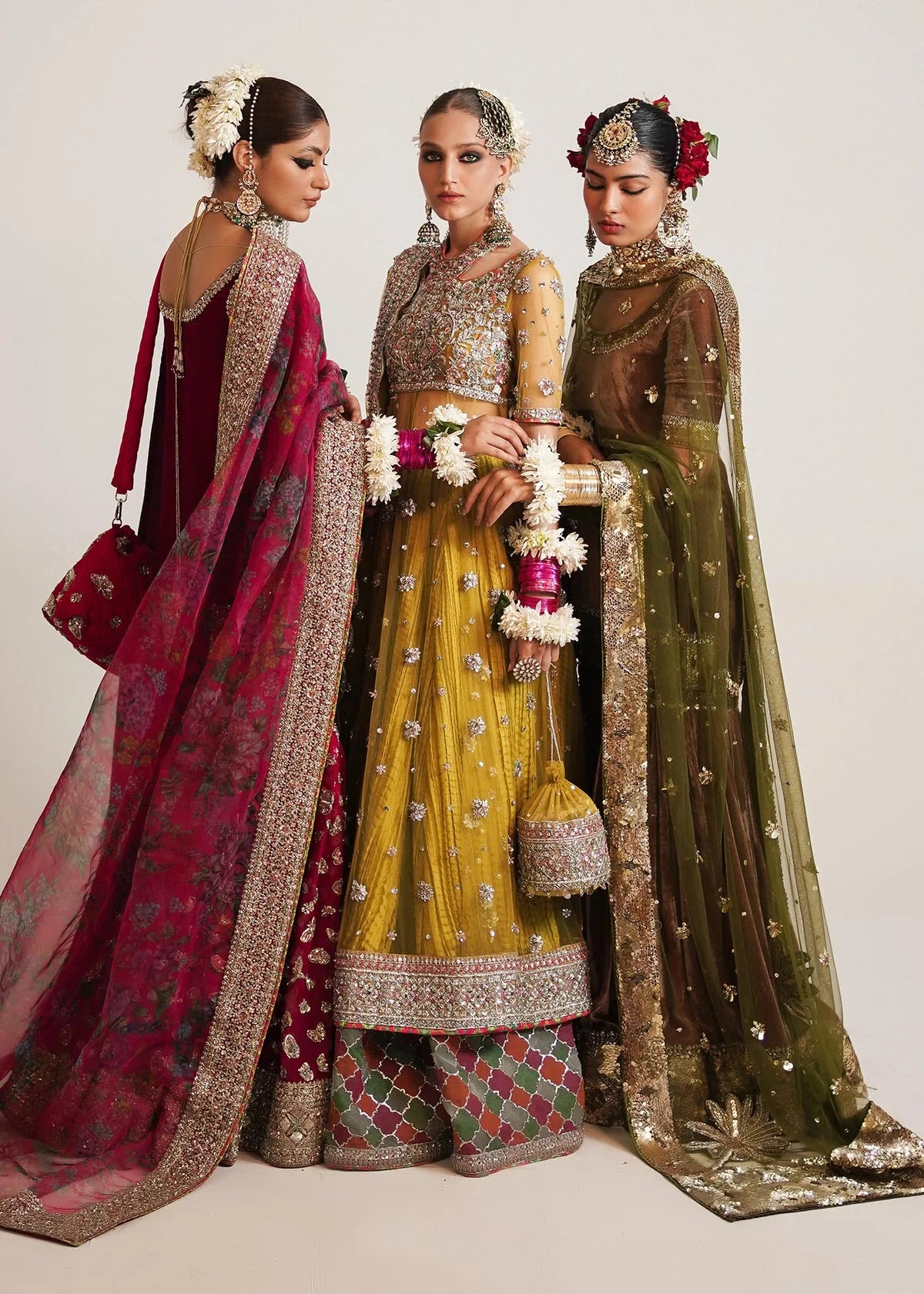 MOORE lime yellow embroidered peshwas suit | Salmaqadir