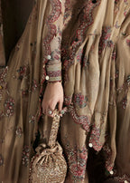 Mahvash beige Pakistani pishwas by Salmaqadir