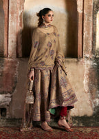 Mahvash beige Pakistani pishwas by Salmaqadir