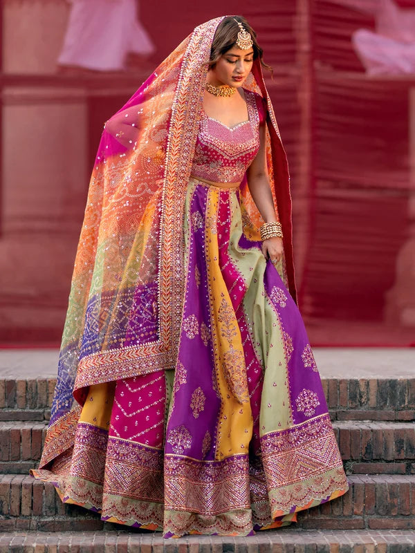 Mala embroidered Korean silk lehenga suit | Salmaqadir