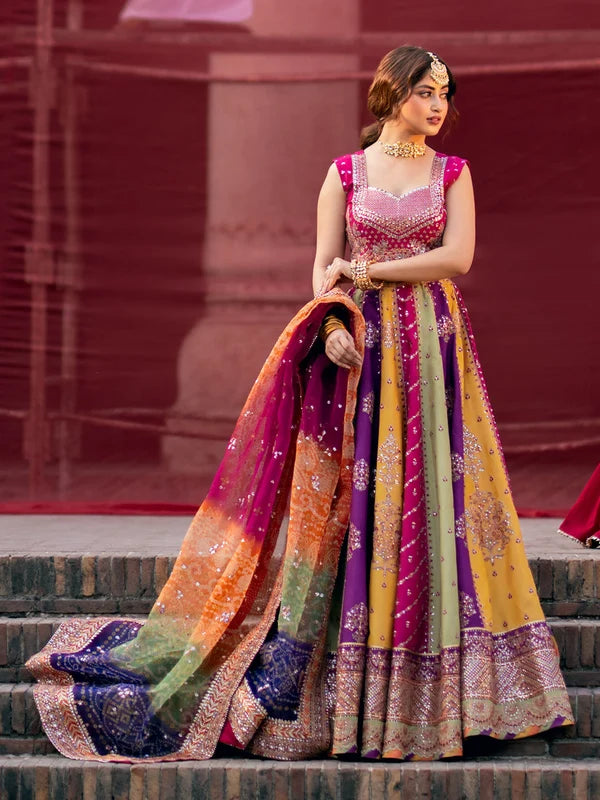 Mala embroidered Korean silk lehenga suit | Salmaqadir