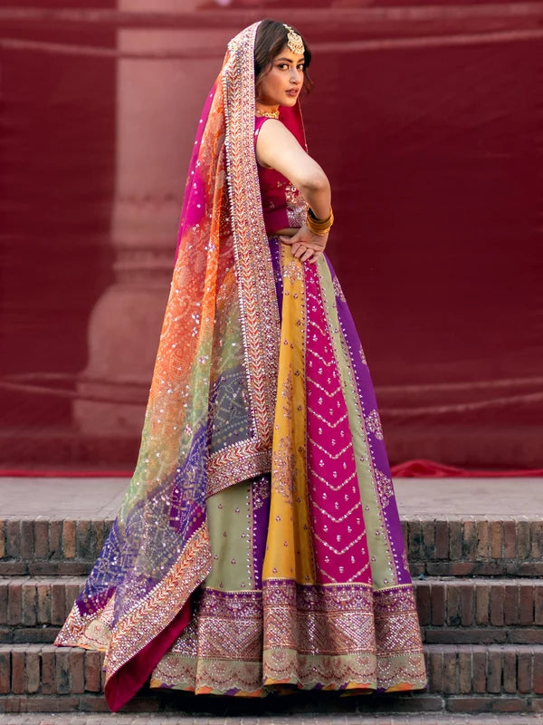 Mala embroidered Korean silk lehenga suit | Salmaqadir