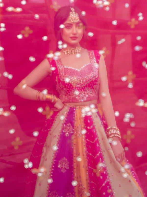 Mala embroidered Korean silk lehenga suit | Salmaqadir