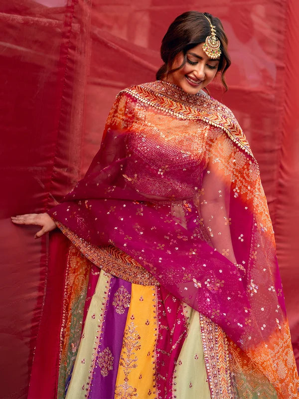 Mala embroidered Korean silk lehenga suit | Salmaqadir