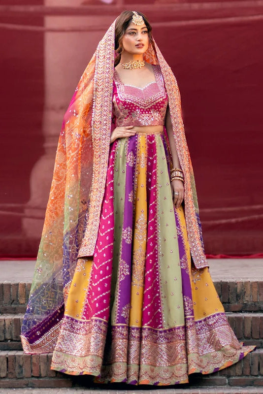 Mala embroidered Korean silk lehenga suit | Salmaqadir