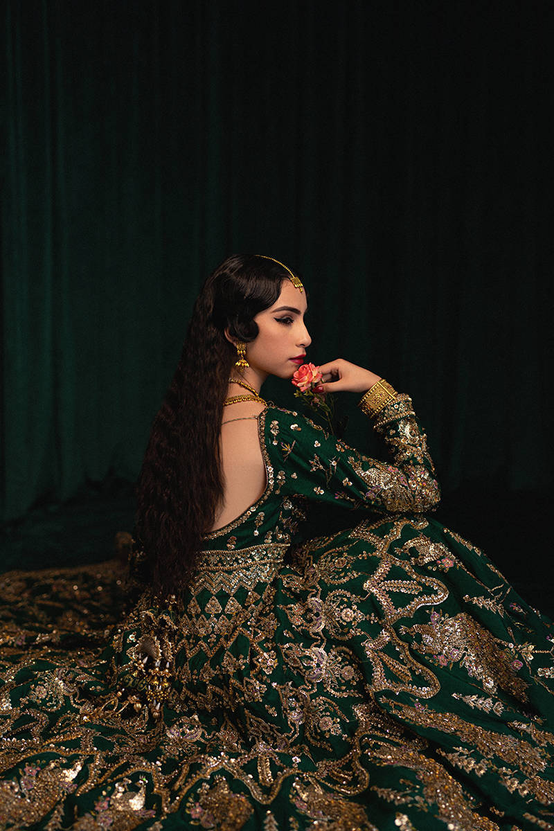 Nazneen Emerald Green Bridal Suit | Salmaqadir