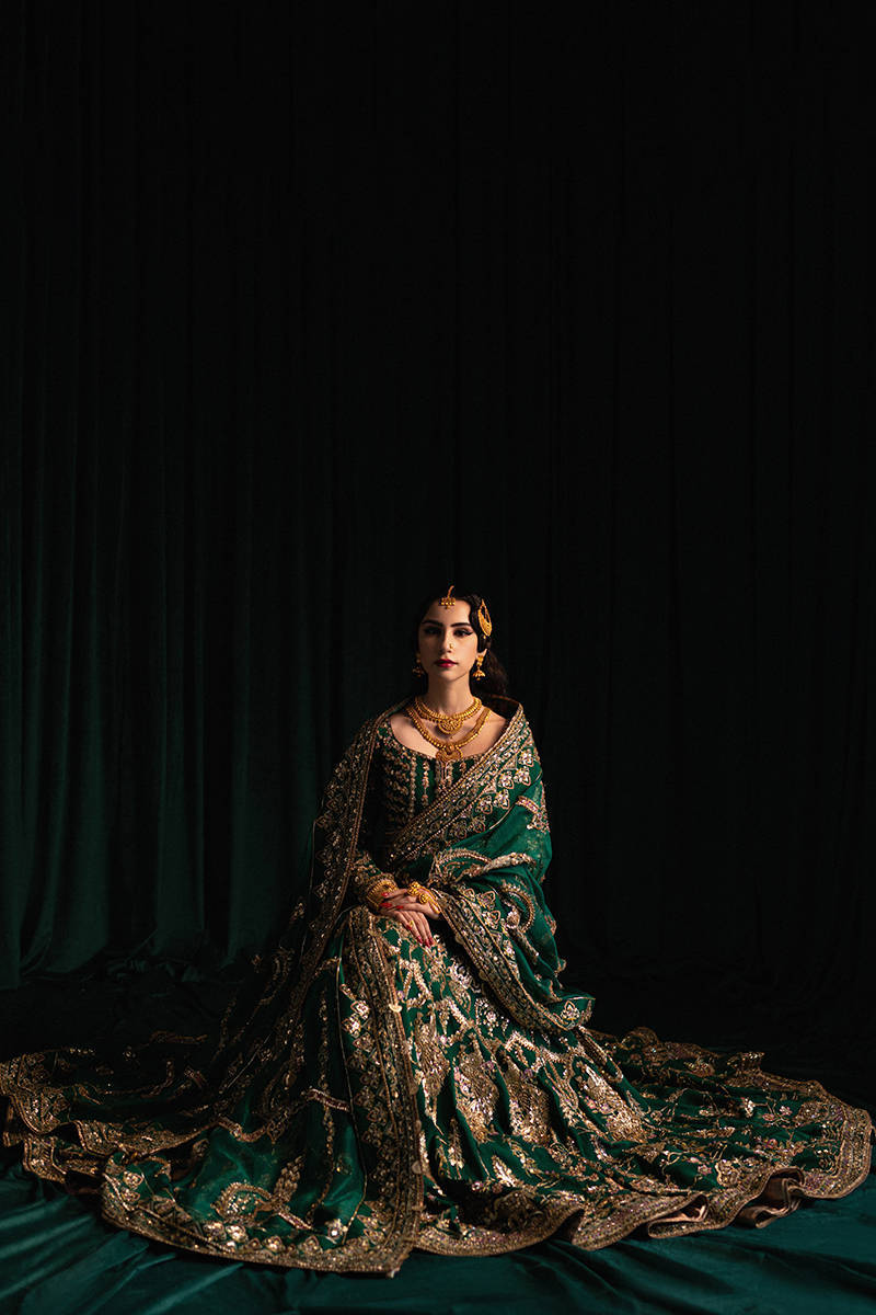 Nazneen Emerald Green Bridal Suit | Salmaqadir