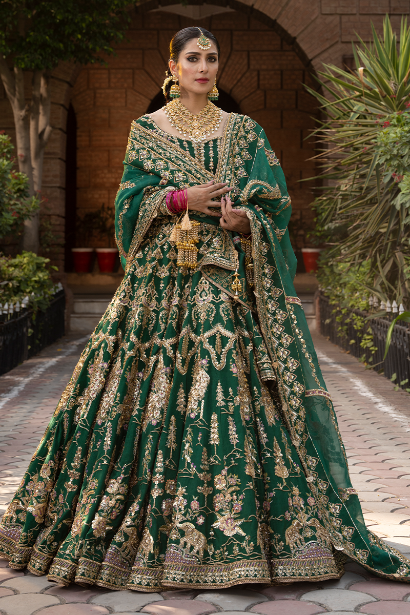 Nazneen Emerald Green Bridal Suit | Salmaqadir