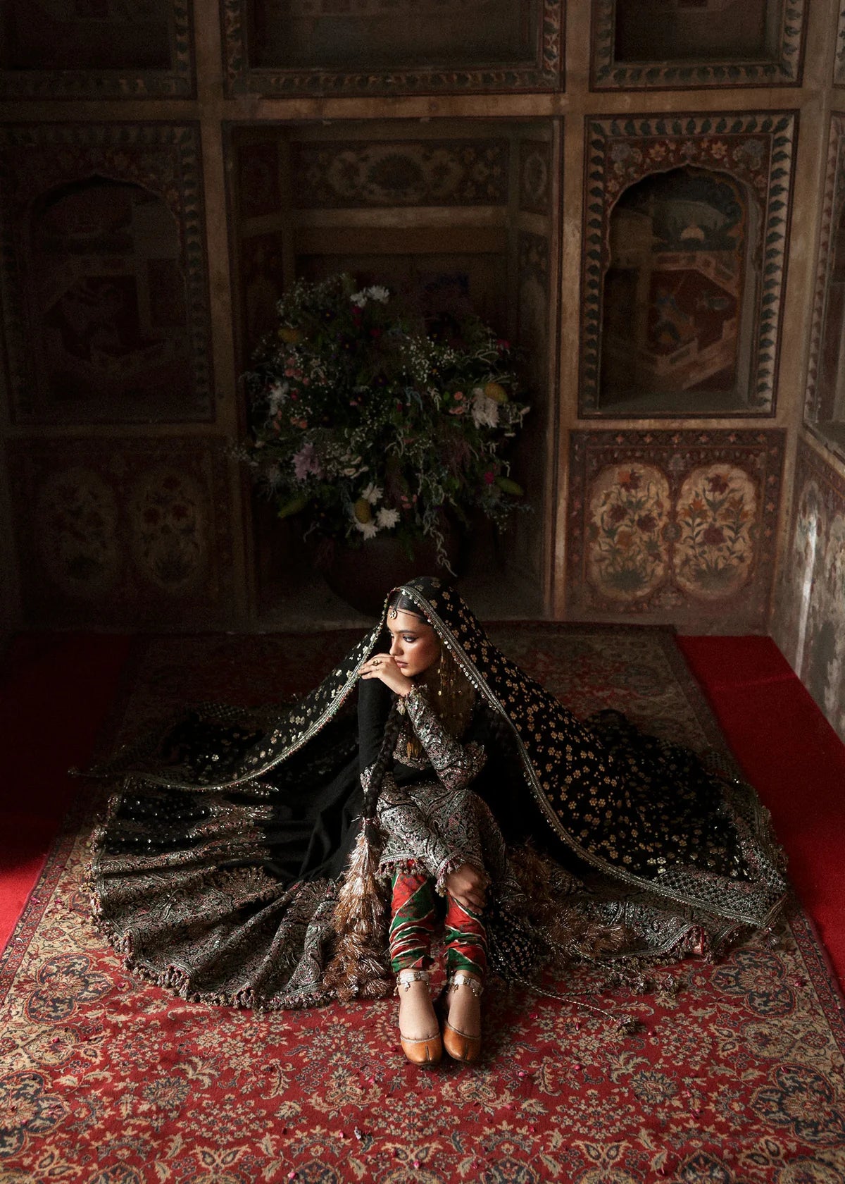 Noor Jehan embroidered Korean raw silk peshwas | Salmaqadir