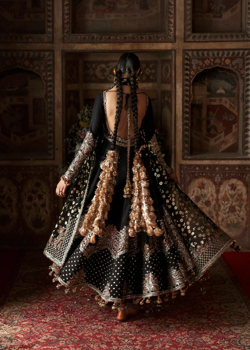 Noor Jehan embroidered Korean raw silk peshwas | Salmaqadir