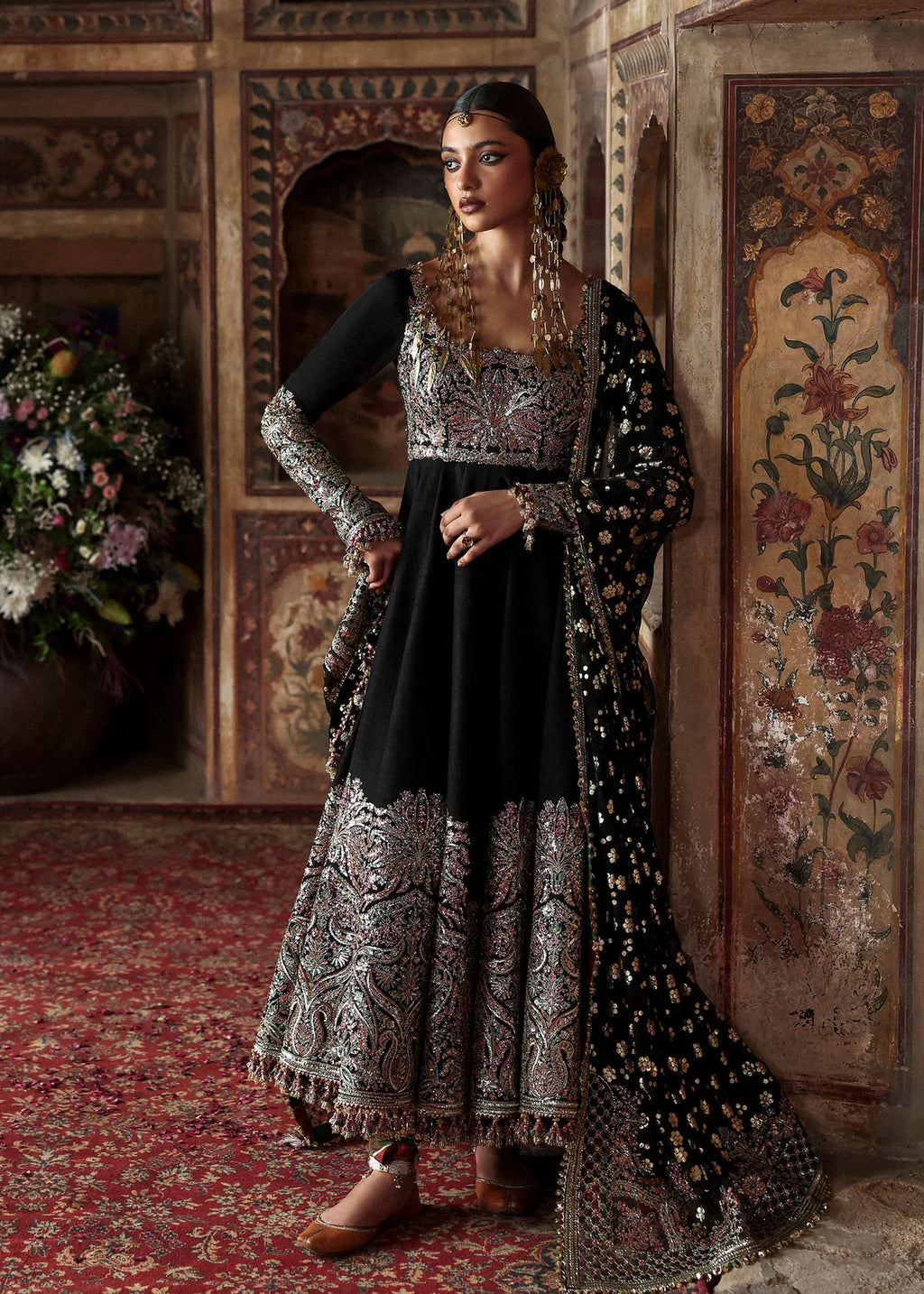 Noor Jehan embroidered Korean raw silk peshwas | Salmaqadir