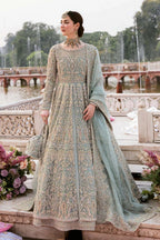 Saleha ice blue embellished formal suit | Salmaqadir