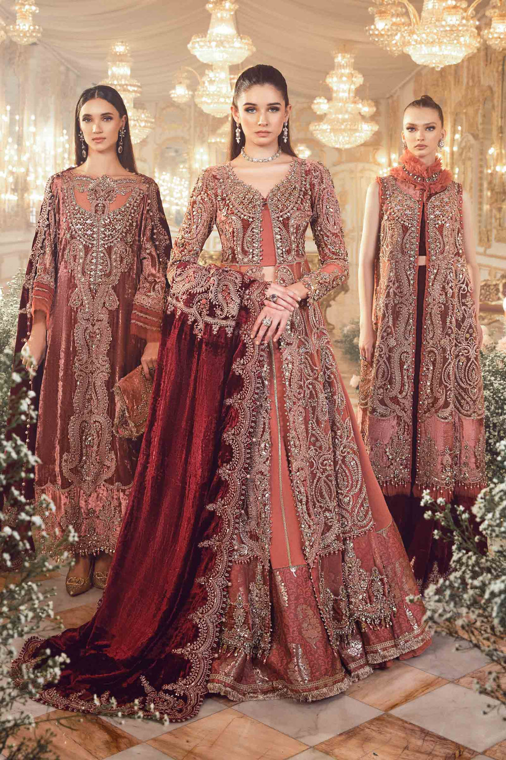 Salmon Pink BD luxury embroidered formal suit | SalmaQadir