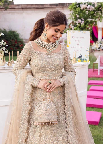 Samira nude embroidered lehenga choli by Salmaqadir