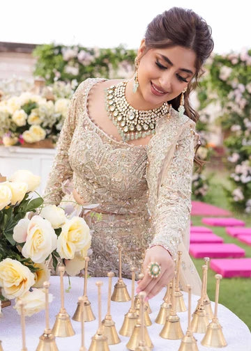 Samira nude embroidered lehenga choli by Salmaqadir