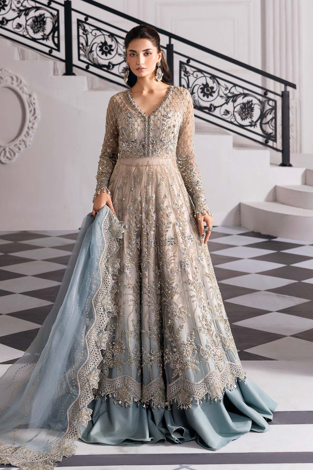 Serene embroidered net formal suit | Salmaqadir