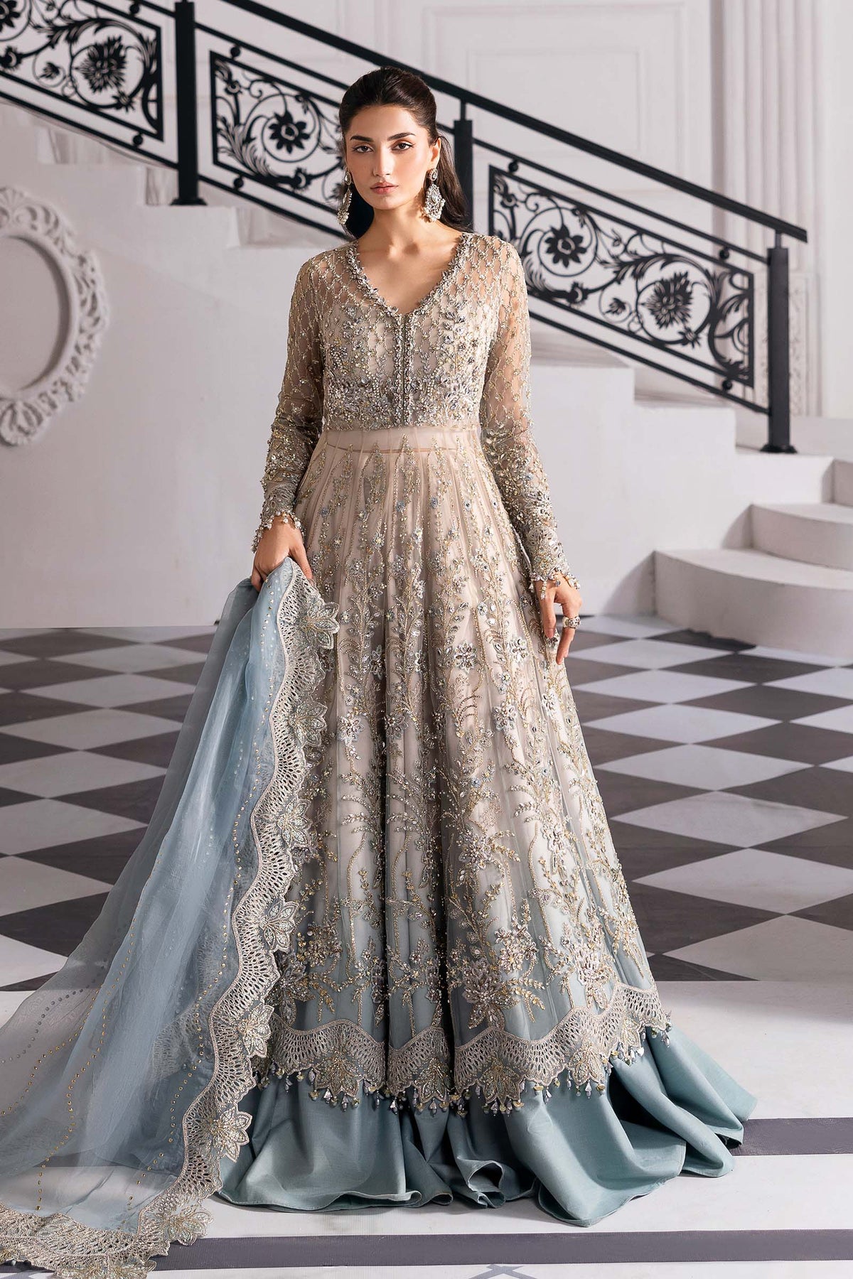 Serene embroidered net formal suit | Salmaqadir