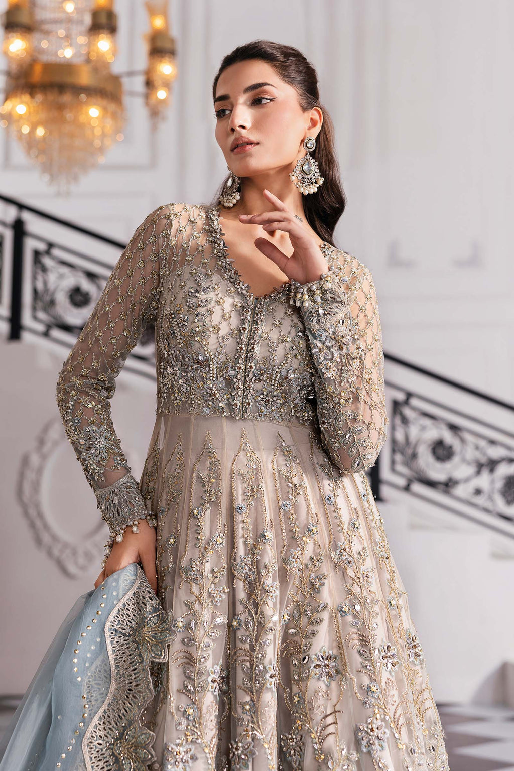 Serene embroidered net formal suit | Salmaqadir