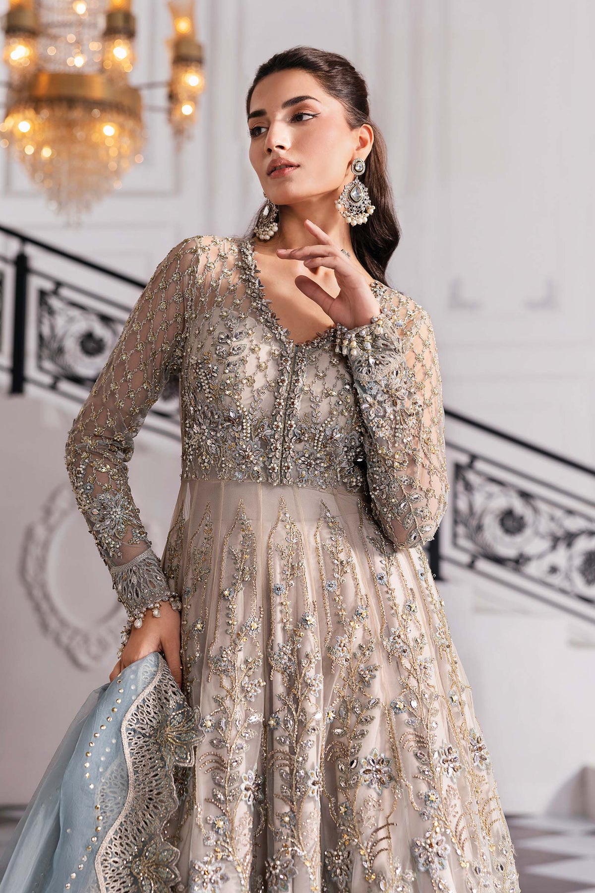 Serene embroidered net formal suit | Salmaqadir