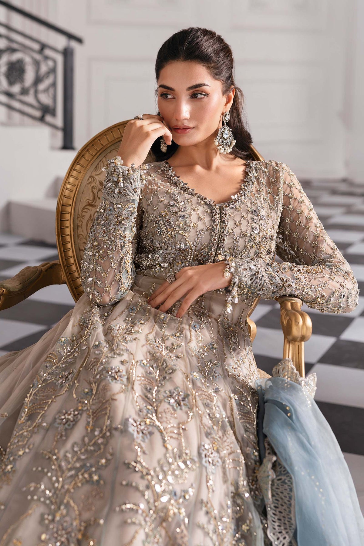 Serene embroidered net formal suit | Salmaqadir