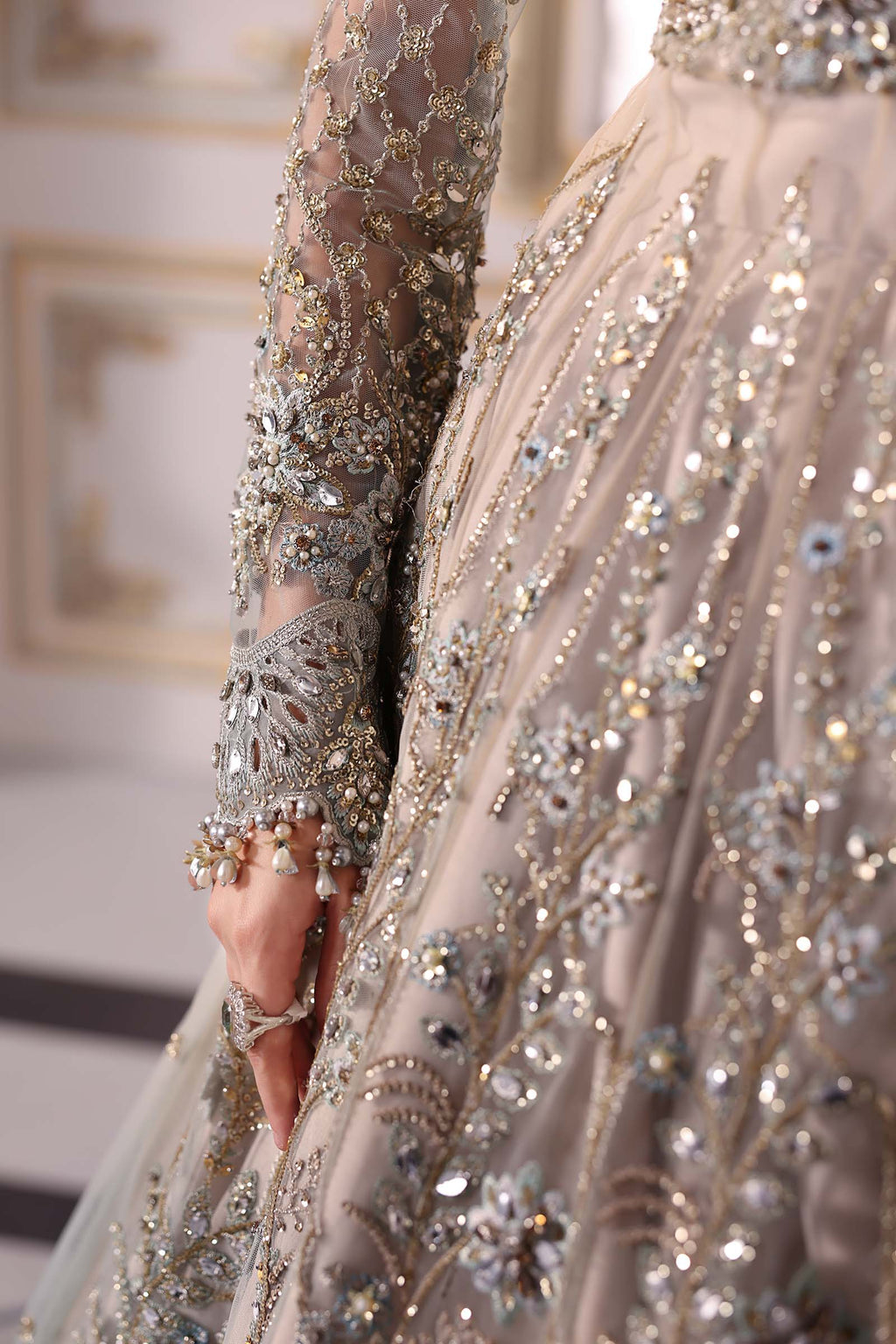 Serene embroidered net formal suit | Salmaqadir